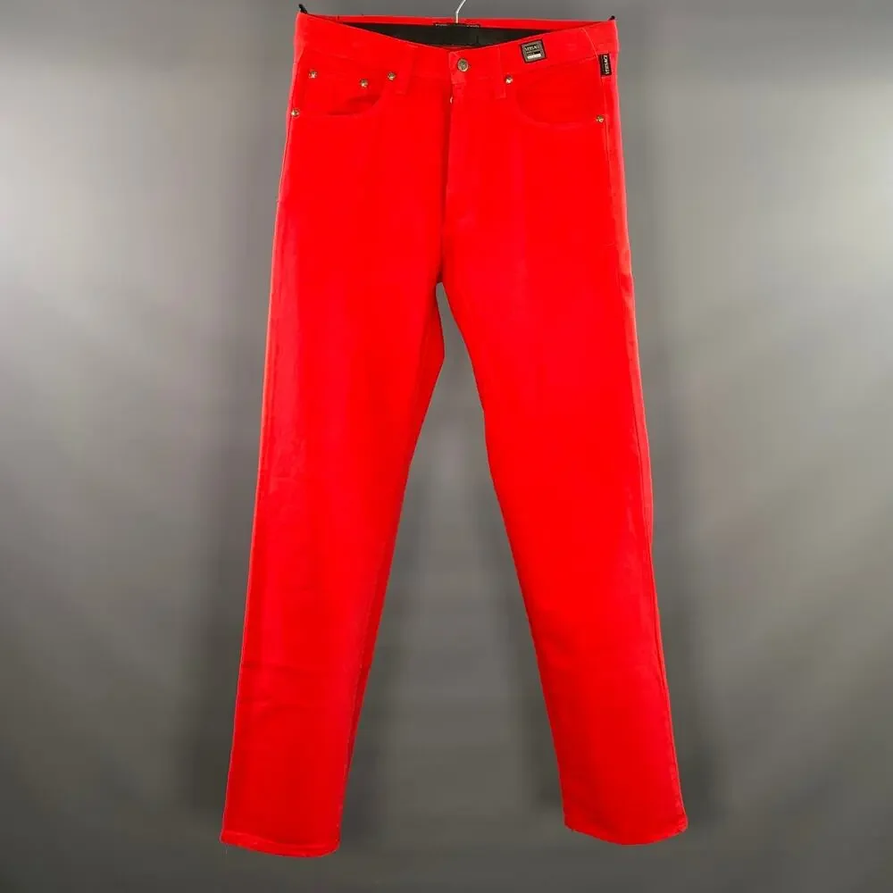 VERSACE JEANS COUTURE Size 32 Red Denim Button Fly Jeans